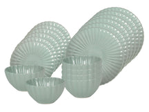 Service de vaisselle Cookinglife Cardida Vert 18 pièces / 6 personnes - 6 assiettes plates, 6 assiettes à dessert et 6 bols