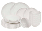 Service de vaisselle Cookinglife Cardida Off White 18 pièces / 6 personnes - 6 assiettes à dîner, 6 assiettes à petit-déjeuner et 6 bols