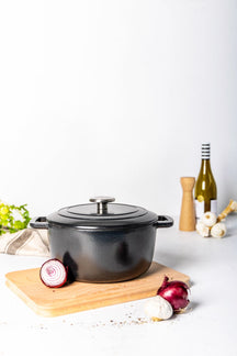 Cosy & Trendy Fontestic Cocotte en Fonte Noir Ø 24 cm / 4,6 Litres - Émaillée