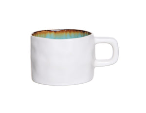 Set de tasses a cafe Cosy & Trendy - en gres - Laguna Azzurro - 230 ml - 4 pièces