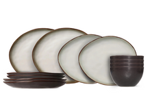 Service de vaisselle Cosy & Trendy Plato Mat Organic 12 pièces / 4 personnes - 4 Assiette plates, 4 assiettes à petit-déjeuner en 4 bols