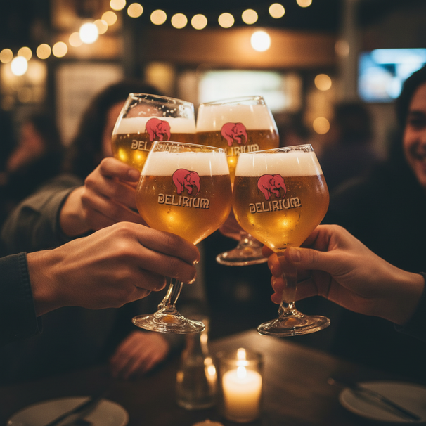 Ensemble de verres à bière Delirium - Sur pied - Tremens - 330 ml - 4 pieces