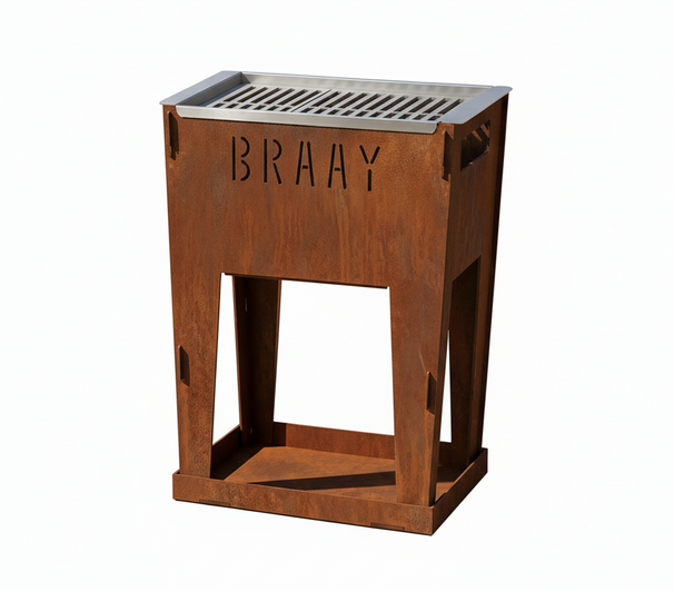 Design Cortenstaal Barbecue - Braay - Houtskool BBQ - 30x40x50 cm