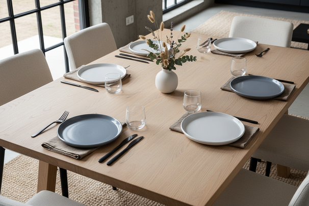 Cookinglife Dinerborden Siaki - Wit / Blauw / Grijs ø 26.5 cm - Porselein - 6 stuks