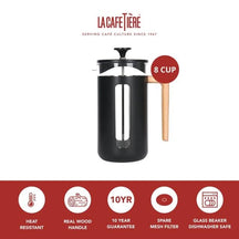 La Cafetière Cafetiere Pisa Inox/Noir - 1 Litre / 7 tasses