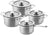 Set de casseroles DUCQ (Casserole ø 18 / 20 / 20 cm + Casserole ø 16 cm) + Couvercles - Casserole DUCQ avec couvercle - Aspiration descendante - Inox - ø 16 cm Inox - Set 4 pièces