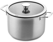 DUCQ Set de poêles (Casserole ø 16 / 18 / 20 / 24 cm + Casserole ø 16 cm + Poêle ø 26 cm) + Couvercles - Aspiration descendante - Inox - Set 6 pièces 