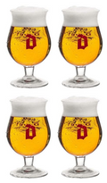 Ensemble de verres a bière Duvel - Verre tulipe - 330 ml - 4 pièces