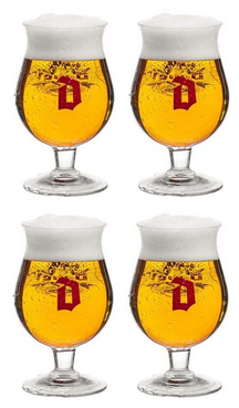 Ensemble de verres a bière Duvel - Verre tulipe - 330 ml - 4 pièces