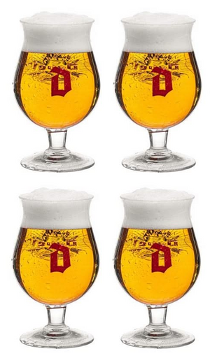 Ensemble de verres a bière Duvel - Verre tulipe - 330 ml - 4 pièces