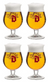 Ensemble de verres a bière Duvel - Verre tulipe - 330 ml - 4 pièces
