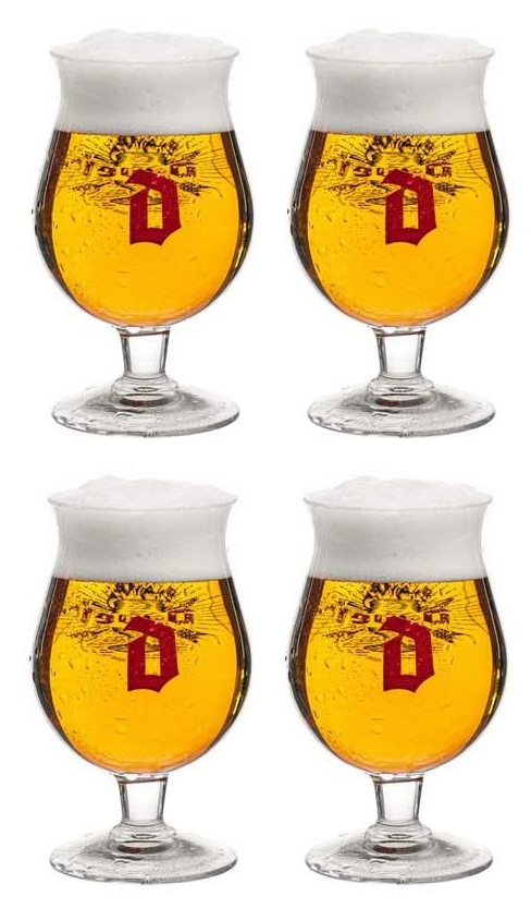 Ensemble de verres a bière Duvel - Verre tulipe - 330 ml - 4 pièces