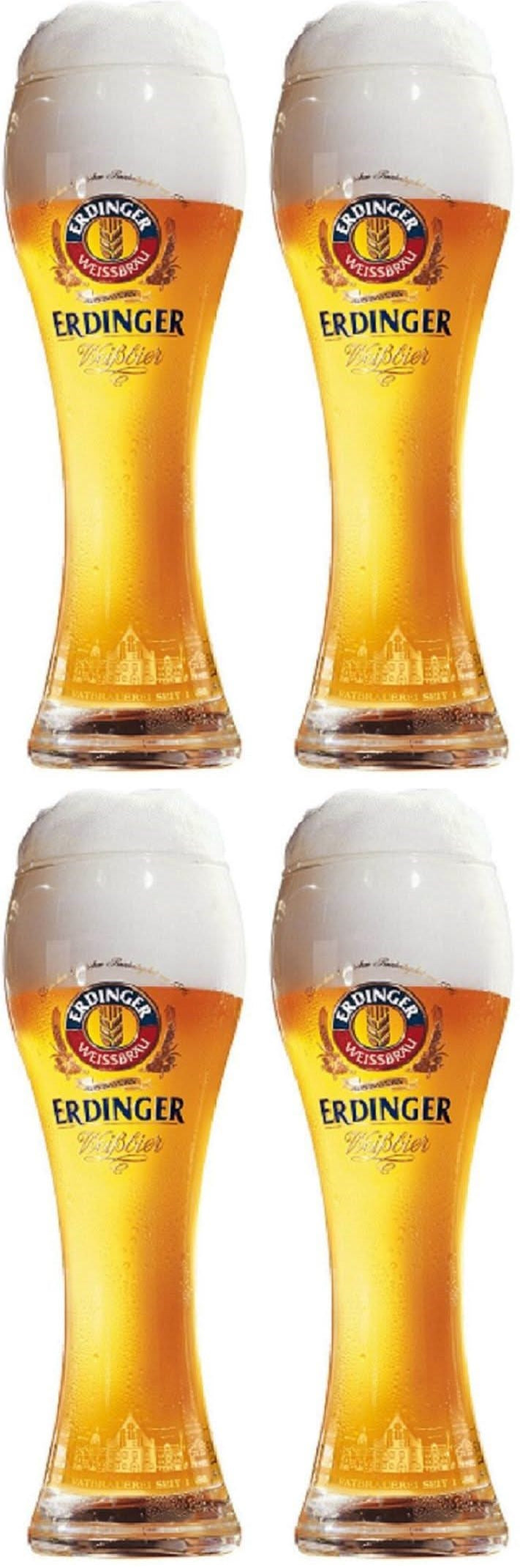 Ensemble de verres a biere Erdinger - Weizen - 500 ml - 4 pieces