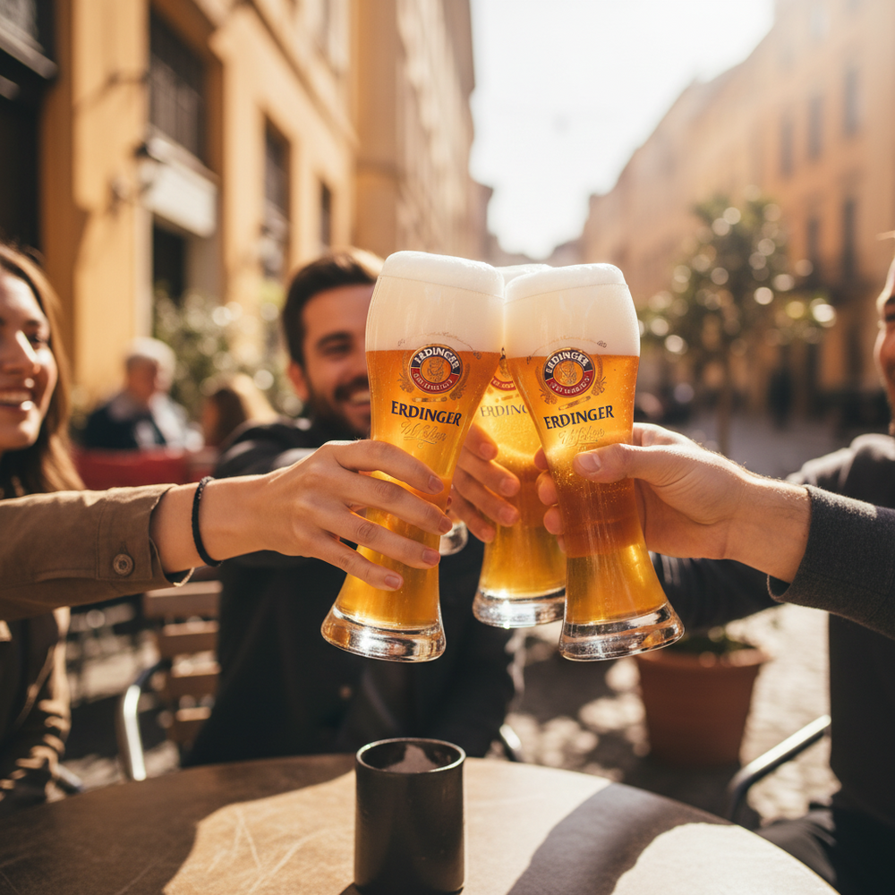 Ensemble de verres a biere Erdinger - Weizen - 500 ml - 4 pieces