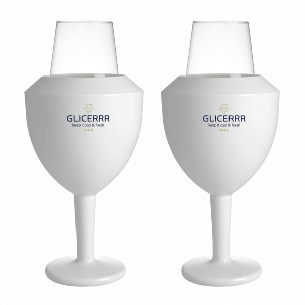 GLICERRR Ensemble refroidisseur et support pour verre à vin + verre - 2 pièces