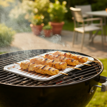 Plateaux de cuisson en aluminium Cookinglife pour barbecue / Plateau de cuisson pour barbecue / Plat à griller 28 x 23 cm - 15 pièces