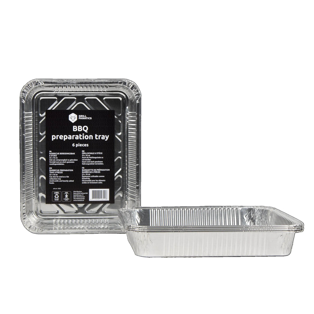 Ensemble de plateaux BBQ Grill Fanatics - en aluminium - 23 x 18 cm - 18 pièces