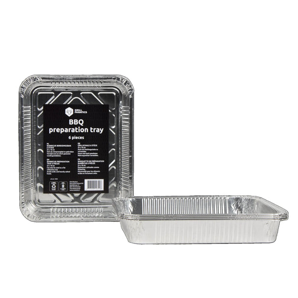 Ensemble de plateaux BBQ Grill Fanatics - en aluminium - 23 x 18 cm - 18 pièces