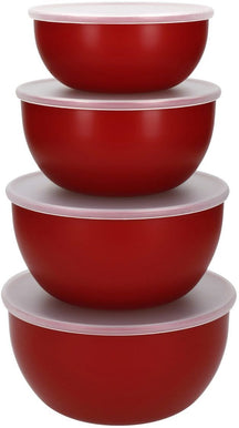 Bol de mélange Core Rouge Empereur KitchenAid - avec couvercles - 4 pièces