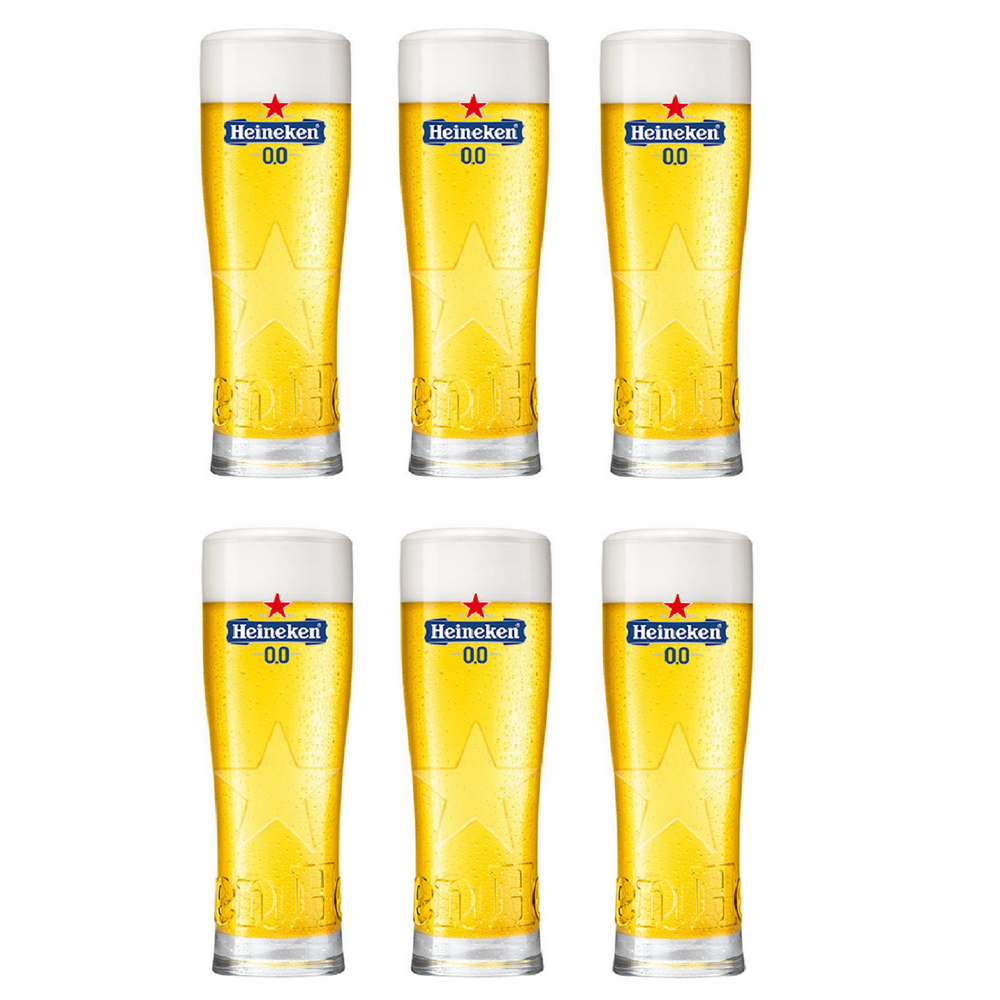 Verres à bière Heineken 0.0 Star 250 ml - 6 pièces