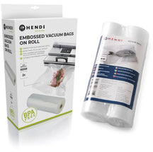 Hendi Sacs d'emballage sous vide avec relief en rouleau 20 x 600 cm - Convient aux machines de mise sous vide FoodSaver - 2 pièces