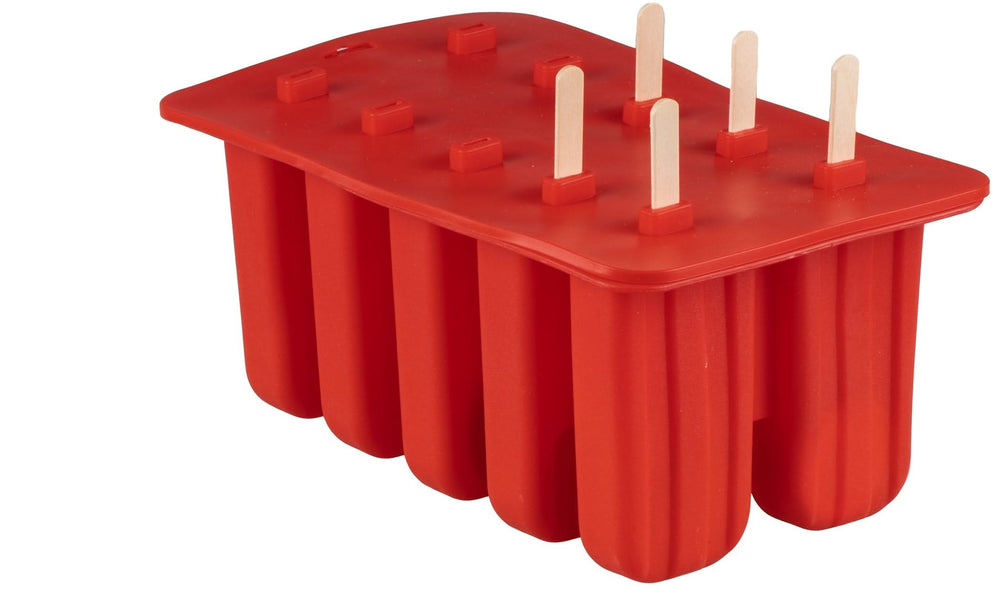 Sorbetière Sareva - 10 glaces - Rouge - Silicone - Démoulage facile - Réutilisable