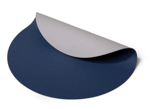 Set de table Jay Hill - en cuir végétalien - Gris / Bleu - ø 38 cm