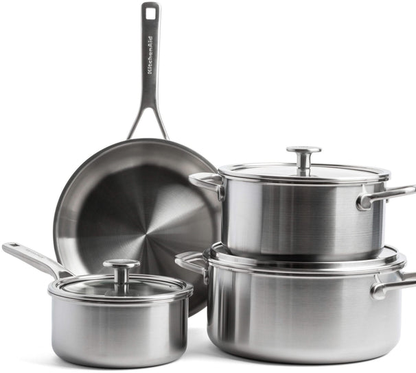 Ensemble de casseroles KitchenAid Multi-Ply en acier inoxydable - 7 pièces