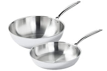 Cookinglife Set de poêles - TriPly inox - Poêle ø 24 cm + Wok 28 cm - sans revêtement antiadhésif