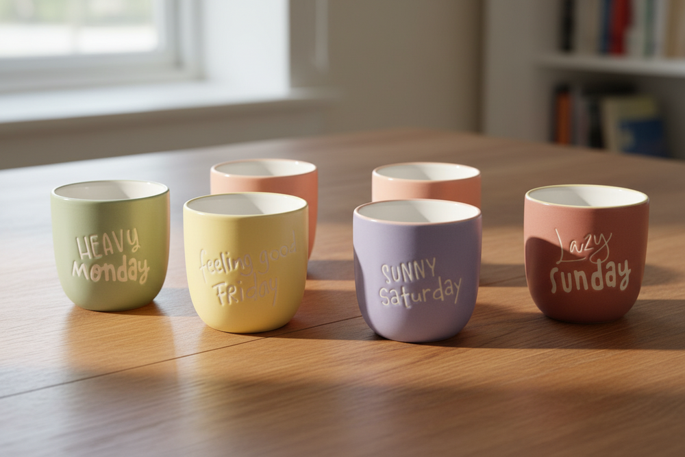 Ensemble de tasses à café Cookinglife - en céramique - Daily - 220 ml - 7 pièces
