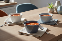 Soepkommen / Kommen - Siaki Wit / Blauw / Grijs ø 14 cm - Porselein - 6 stuks - Cookinglife