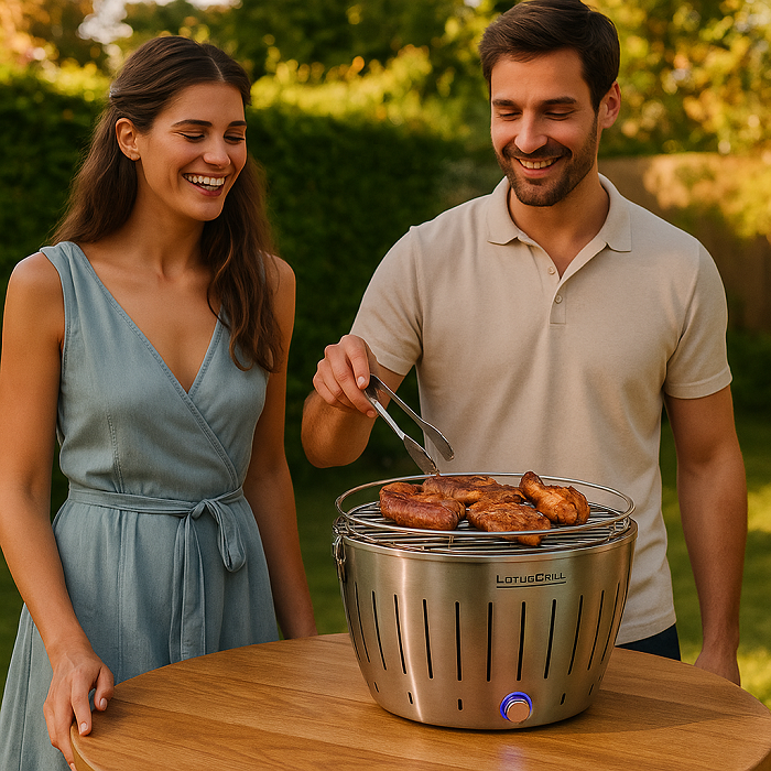 BBQ / Barbecue de table LotusGrill Classic - Charbon de bois - ø 35 cm - Acier inoxydable
