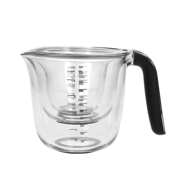 Ensemble de verres doseurs KitchenAid (250 ml + 500 ml + 1 litre) en plastique de base.