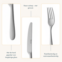 Ensemble de couverts Sola Nordica MAT - Acier inoxydable 18/10 - 24 pièces / 6 personnes