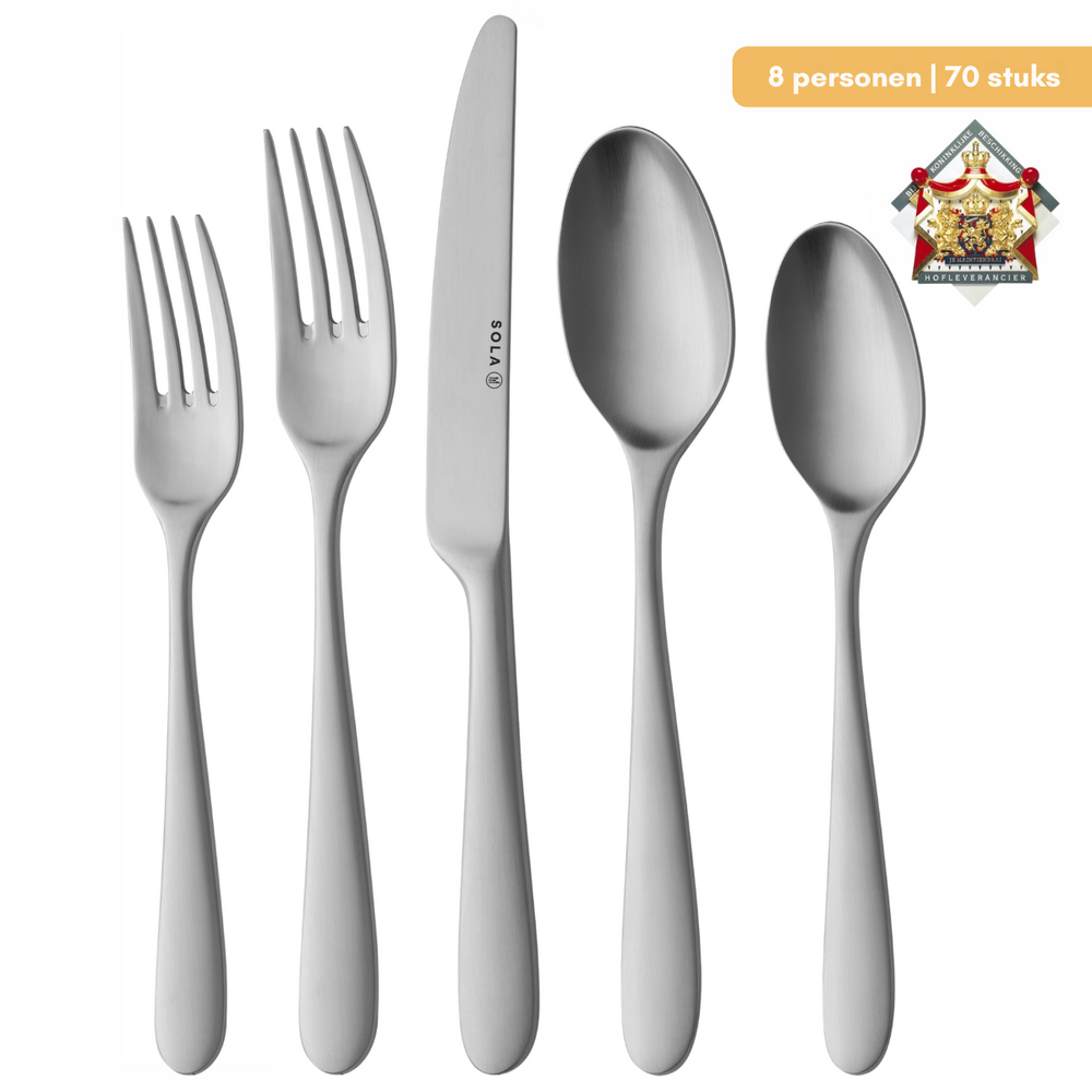 Ensemble de couverts Sola Nordica Satin - Acier inoxydable 18/10 - 70 pièces / 8 personnes