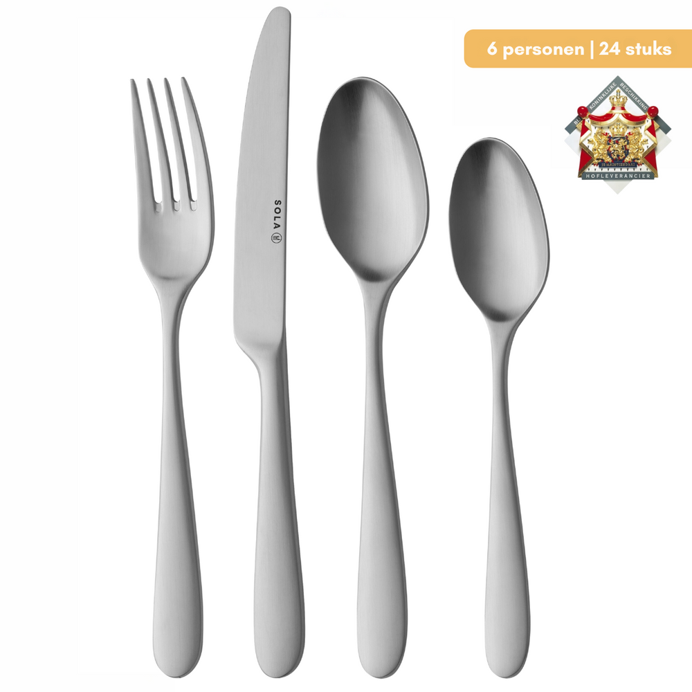 Ensemble de couverts Sola Nordica MAT - Acier inoxydable 18/10 - 24 pièces / 6 personnes