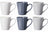 Mokken Siaki - Wit / Blauw / Grijs 350 ml - Porselein - 6 stuks - Cookinglife