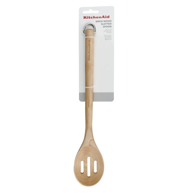 Cuillère à légumes en bois de bouleau KitchenAid Core de 34 cm