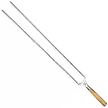 Brochette de fourchette de barbecue forgée / brochette Churrasco - Bois d'olivier / Acier - 50 cm