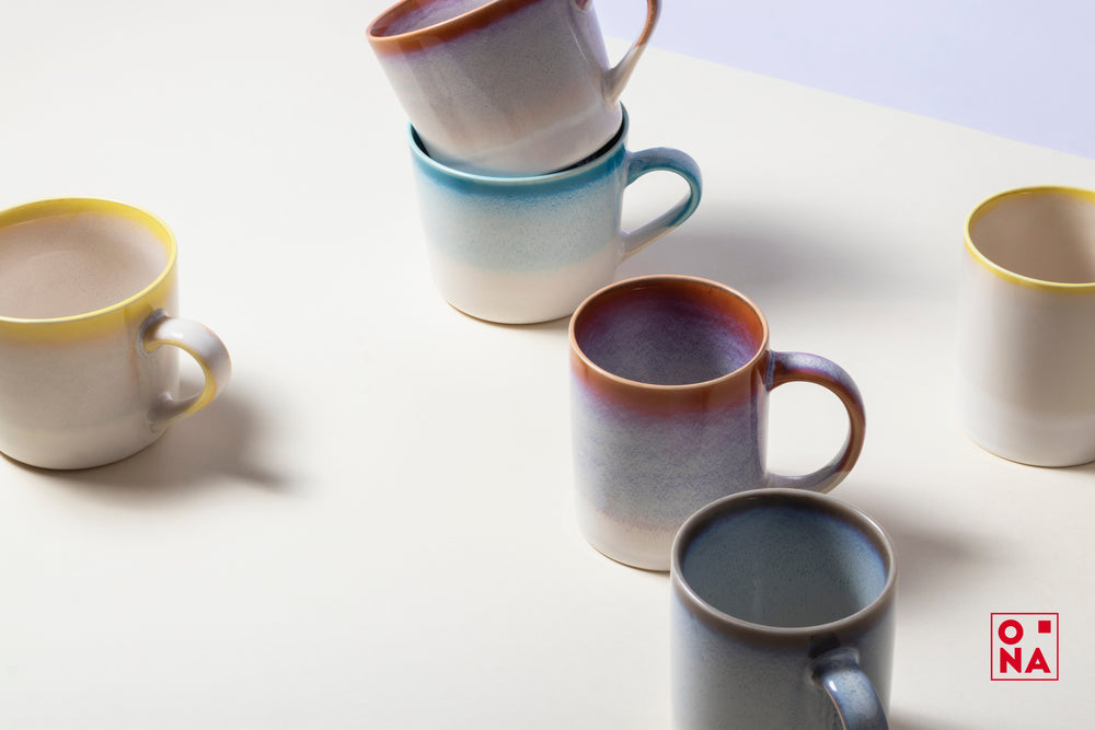 Mugs Ona Vera Bleu - 350 ml - 4 pièces