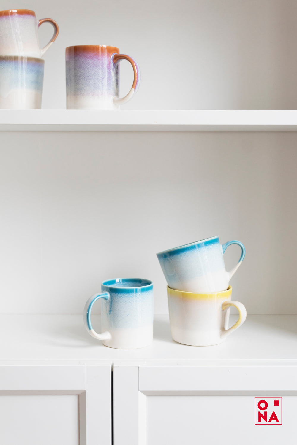 Mugs Ona Vera Bleu - 350 ml - 4 pièces