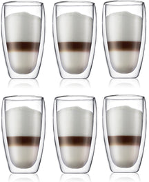 Verre à latte macchiato Bodum à double paroi Pavina - Valve brevetée - 450 ml - 6 pièces