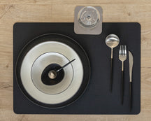 Set de table Jay Hill - Cuir végétalien - Noir - 46 x 33 cm