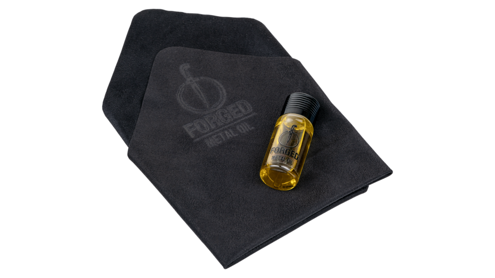 Forged Kit d'entretien de couteaux - Polissage pour métaux, huile pour métaux, cire pour bois et chiffons en microfibres.