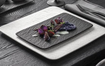 Service de vaisselle Villeroy & Boch Manufacture Rock - Noir - 12 pièces / 4 personnes - 4 Assiette plates, 4 assiettes à petit-déjeuner en 4 assiettes creuses