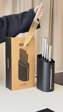 Bloc de couteaux Blackwell - Couteau de chef, Couteau à pain, Couteau à viande, Couteau d'office et Couteau éplucheur 6 pièces