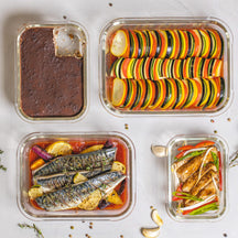 Sareva Récipient Alimentaire en Verre Cook & Fresh - verre résistant à la chaleur - 17 x 11 x 5 cm / 300 ml