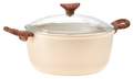 Casserole Sambonet Rock 'n' Rose Crème - ø 24 cm / 4,5 litres - Revêtement antiadhésif standard