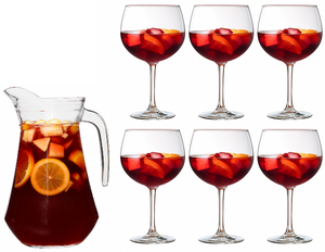 Ensemble de sangria (carafe Luminarc Broc 1,6 L + verres à sangria Cosy Moments 700 ml - 6 pièces)