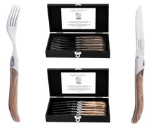 Fourchettes à Steak Laguiole Style de Vie Ligne Luxe Bois d'Olivier - 6 pièces